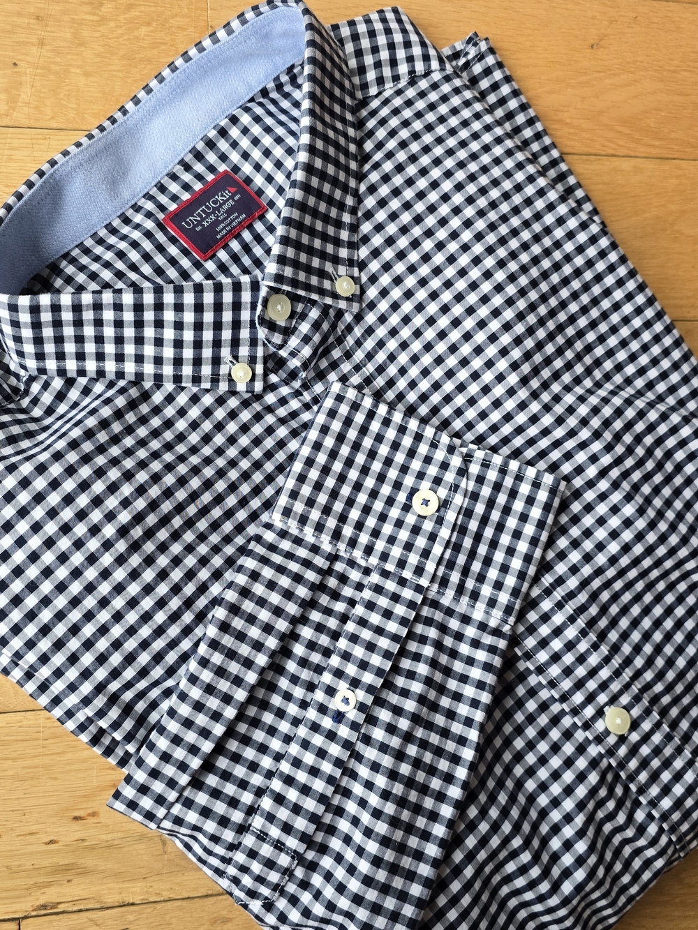 UNTUCKit Gingham Effortless Preppy Modern Coastal Old Money Breezy Resort Wear